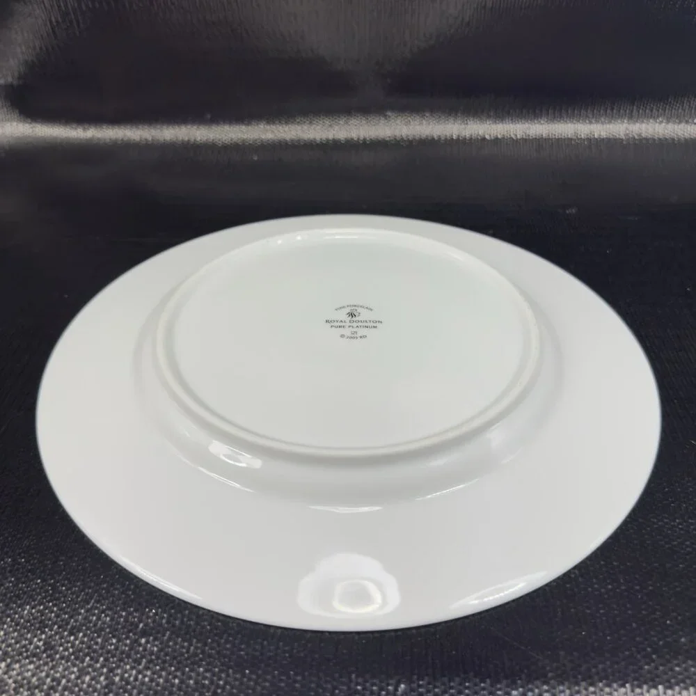 2005 Royal Doulton Pure Platinum Double Silver Band Plate Dish 10.5inch‎ Set 4